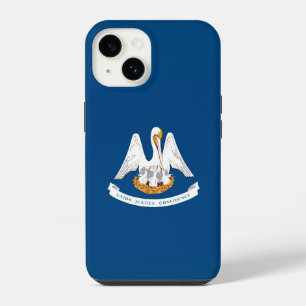 Coque Pour iPhone 14 Graphique Drapeau Dynamique Louisiane sur un