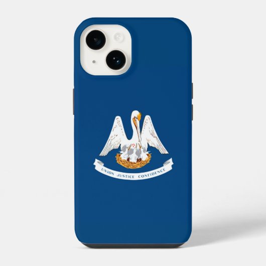 Coque Pour iPhone 14 Graphique dynamique du drapeau de l'État de Louisi (Verso)