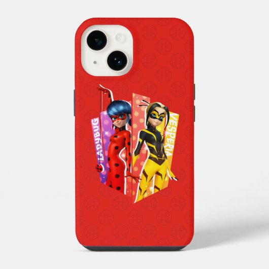 Coque Pour iPhone 14 Graphisme de Ladybug et Vesperia (Verso)