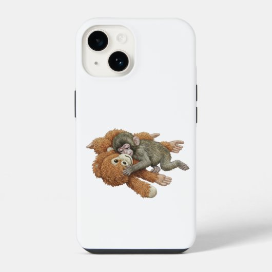 Coque Pour iPhone 14 Graphisme de Monkey Punch, bébé singe orang-outan (Verso)