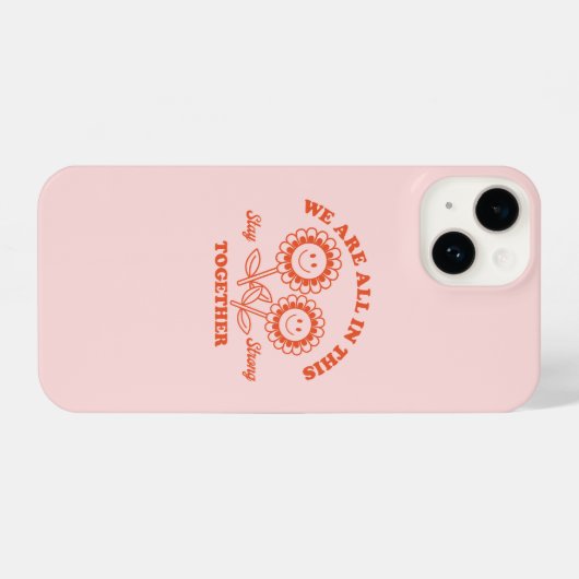 Coque Pour iPhone 14 Graphisme Fleur Joyeux Retro (Verso Horizontal)