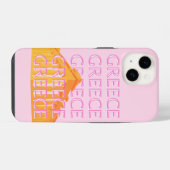 Coque Pour iPhone 14 Grèce, Art Voyage, Rose (Verso Horizontal)