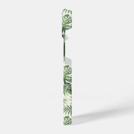 Coque Pour iPhone 14 Green Tropical Palm Feuille Motif (Côté gauche)