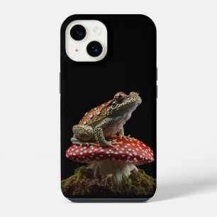 Coque Pour iPhone 14 Grenouille assise sur une maisonnette champignon C
