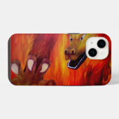 Coque Pour iPhone 14 Griffe de dragon rouge (Verso Horizontal)