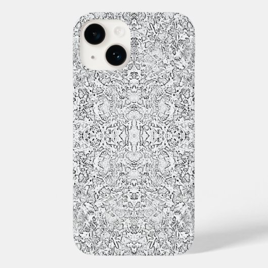 Coque Pour iPhone 14 Gris et blanc Formes Motif iPhone 14 Coque (Verso)