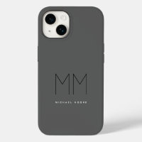Gris Monogramme Moderne Gras Votre Nom Initiales