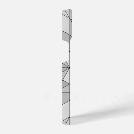 Coque Pour iPhone 14 Gris noir Mosaïque Triangle Motif Monogramme (Côté droit)