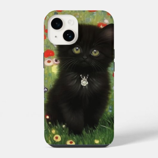 Coque Pour iPhone 14 Gustav Klimt Kitten (Verso)