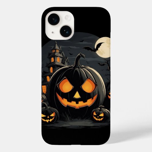 Coque Pour iPhone 14 Halloween citrouille noir iPhone / coque ipad (Verso)