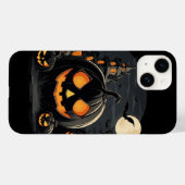 Coque Pour iPhone 14 Halloween citrouille noir iPhone / coque ipad (Verso (horizontal))