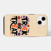 Coque Pour iPhone 14 Halloween - festivités fantomatiques (Verso Horizontal)