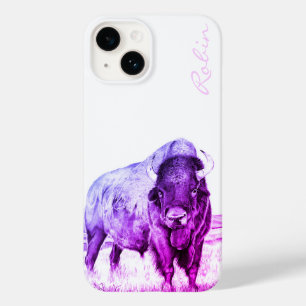 Coque Pour iPhone 14 Hamilton ~ American Bison (violet) iPhone 14 Coque
