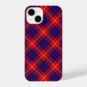 Coque Pour iPhone 14 Hamilton tartan rouge bleu violet plaid