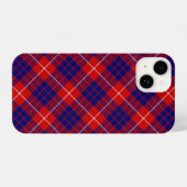 Coque Pour iPhone 14 Hamilton tartan rouge bleu violet plaid (Verso Horizontal)