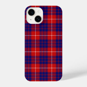 Coque Pour iPhone 14 Hamilton tartan rouge bleu violet plaid