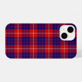 Coque Pour iPhone 14 Hamilton tartan rouge bleu violet plaid (Verso Horizontal)