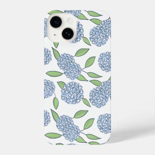 Coque Pour iPhone 14 Happy Hydrangea Preppy Téléphone Case (Verso)