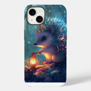 Coque Pour iPhone 14 Hérisson Fantaisiste et Lanterne dans la Forêt Enc