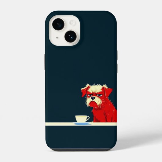 Coque Pour iPhone 14 Heure de café de chien grumpy - Cas de téléphone m (Verso)