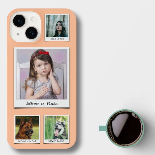 Coque Pour iPhone 14 Histoires de famille 4 photo Collage Peach Fuzz