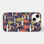 Coque Pour iPhone 14 Hiver des rennes Whimsical (Verso Horizontal)
