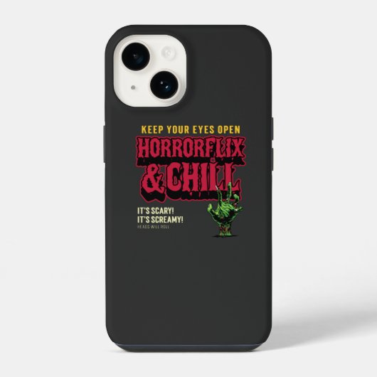 Coque Pour iPhone 14 Horrorflix Et Détendez-vous (Verso)