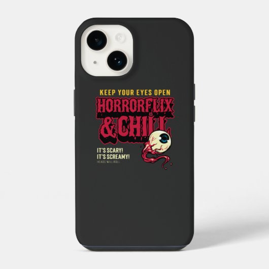 Coque Pour iPhone 14 Horrorflix Et Détendez-vous (Verso)
