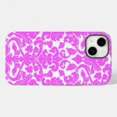 Coque Pour iPhone 14 Hot rose Damask iPhone 14 Coque (Verso (horizontal))