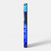 Coque Pour iPhone 14 Hydrangeas Bleus Floral Monogrammé (Côté gauche)