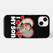 Coque Pour iPhone 14 I Heart My Son Photo Personnalisée (Verso Horizontal)