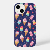 Coque Pour iPhone 14 Ice cream, popsicles and cherries pattern (Verso)