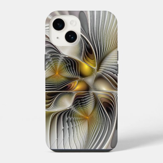 Coque Pour iPhone 14 Illusion d'optique abstrait 3D fractal avec profon (Verso)