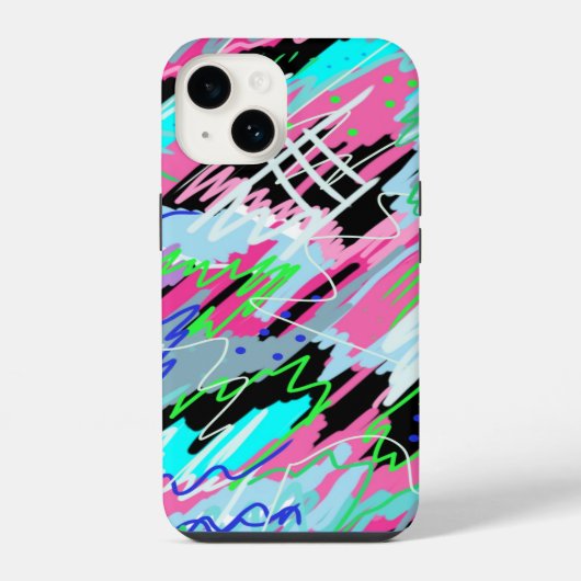Coque Pour iPhone 14 Impression abstraite en fleurs (Verso)