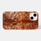 Coque Pour iPhone 14 Impression d'animal en cuir de vache marron (Verso Horizontal)
