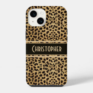 Coque Pour iPhone 14 Impression de peau à taches de léopard personnalis