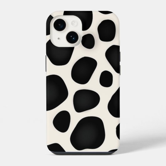 Coque Pour iPhone 14 Impression de vache tache noire et blanche (Verso)