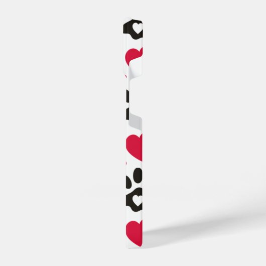 Coque Pour iPhone 14 impression des coeurs et des pattes (Côté gauche)