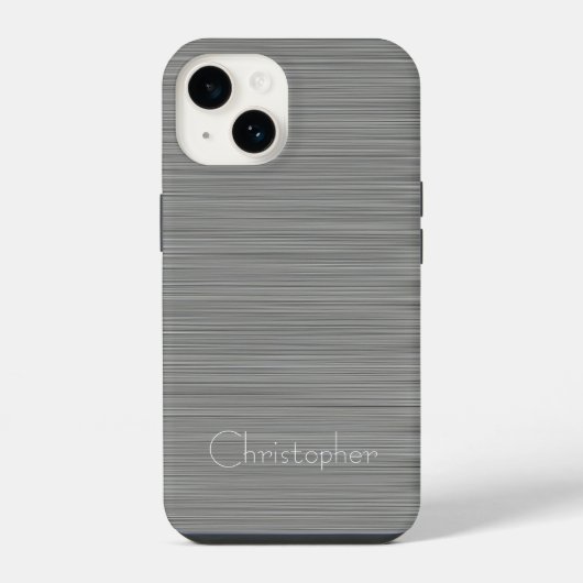 Coque Pour iPhone 14 Impression en acier inoxydable platine (Verso)
