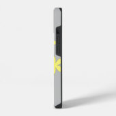 Coque Pour iPhone 14 impression gris et jaune, (Côté gauche)