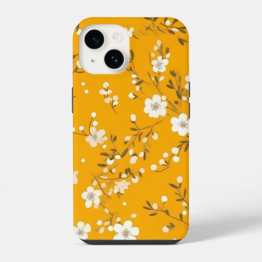 Coque Pour iPhone 14 Impression Posy Sur Or (Verso)