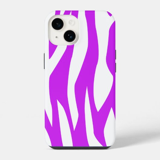 Coque Pour iPhone 14 Impression Zèbre Violet (Verso)