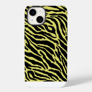 Coque Pour iPhone 14 Imprimé animal rayures jaunes et noires