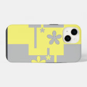 Coque Pour iPhone 14 imprimé gris et jaune, (Verso Horizontal)