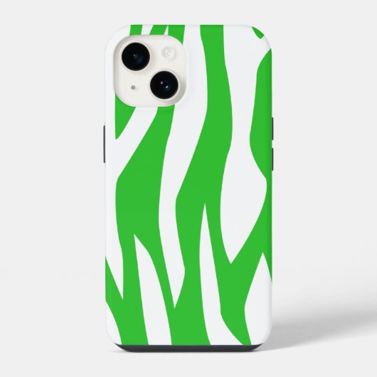 Coque Pour iPhone 14 Imprimer Zèbre vert citron (Verso)