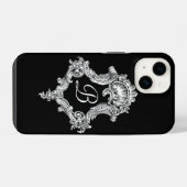 Coque Pour iPhone 14 Initiale de monogramme personnalisée (Verso Horizontal)