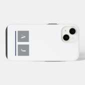Coque Pour iPhone 14 Initiales classiques grises et blanches (Verso Horizontal)