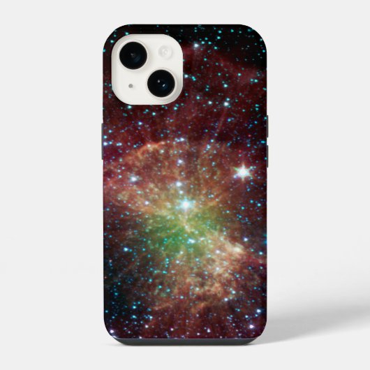 Coque Pour iPhone 14 initiales de nom de nébuleuse de la Dumbbell astro (Verso)