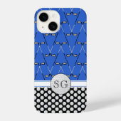 Coque Pour iPhone 14 Initiales golf motif bleu (Verso)