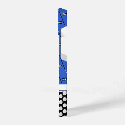 Coque Pour iPhone 14 Initiales golf motif bleu (Côté gauche)